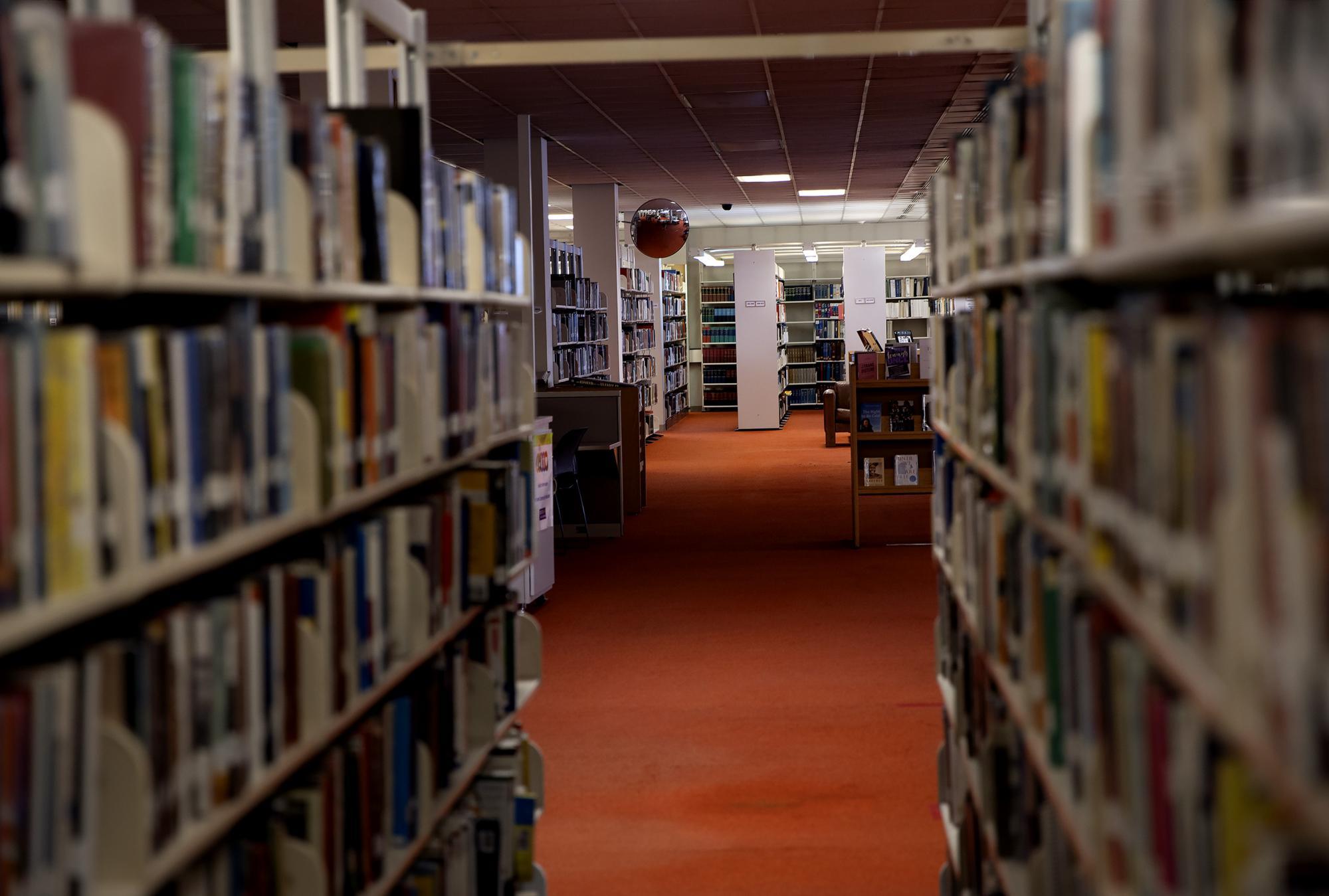 PORTLAND, ME - MAY 4: Book stacks on the ground floor of the Portland Public Library. (Staff photo by Derek Davis/Portland Press Herald via Getty Images)