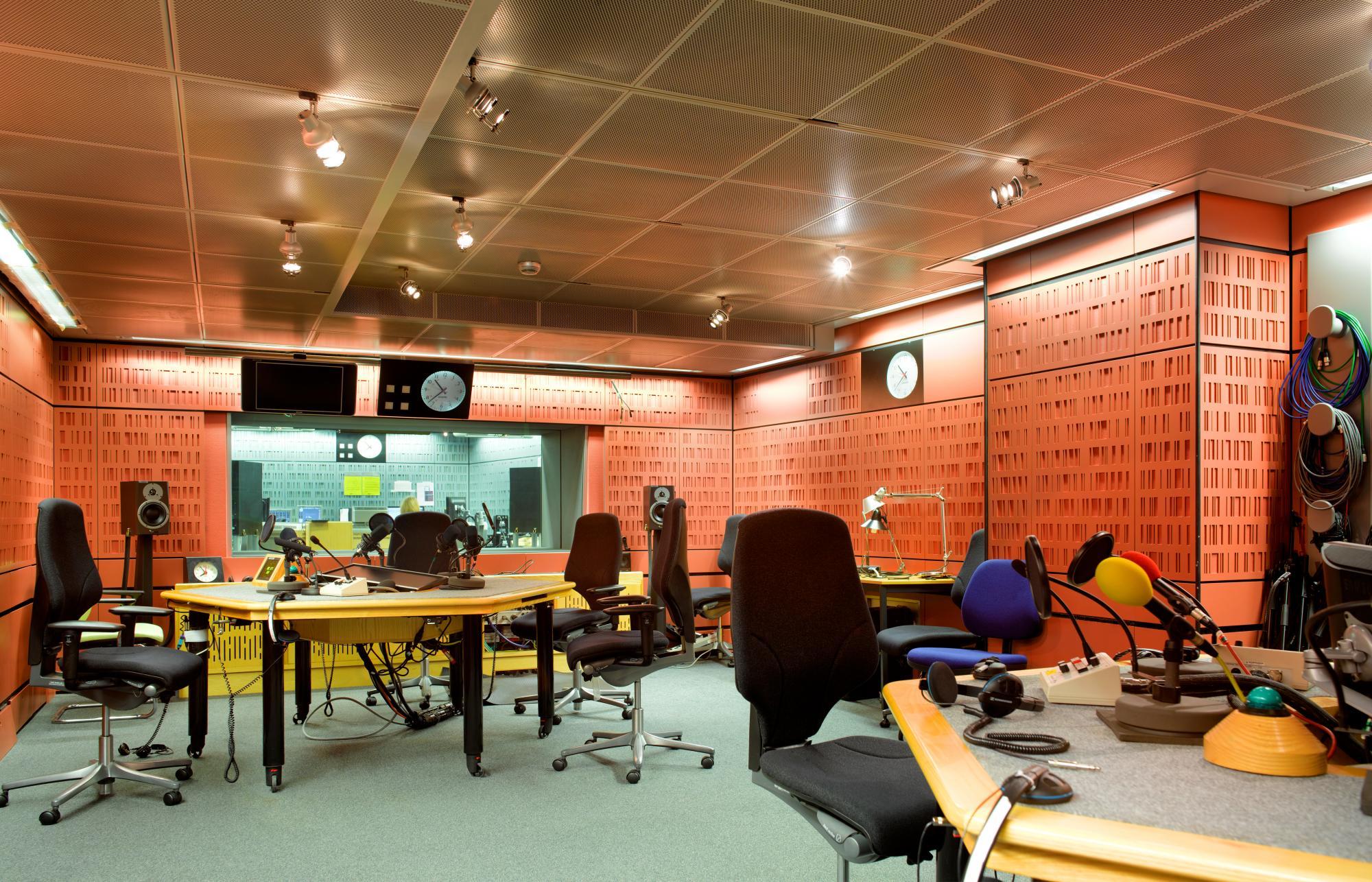 LONDON, ENGLAND – OCTOBER 29: Inside the empty studio for BBC Women's Hour in Broadcasting House on October 29,2012 in London, England. 